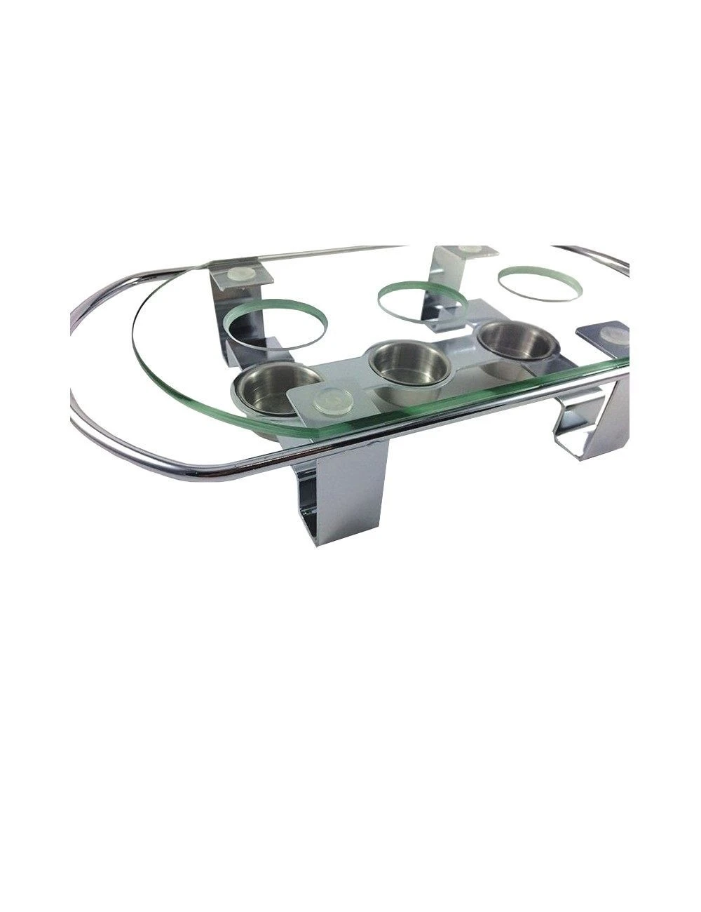 CHAUFFE PLAT 3 BOUGIES - CHROME - GLACE 4 CHAUFFE PLAT 3 BOUGIES - CHROME - GLACE – Image 2