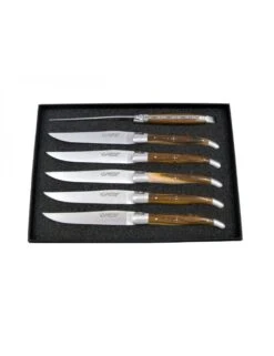 COFFRET 6 COUTEAUX DE TABLE - LAGUIOLE - PISTACHIER