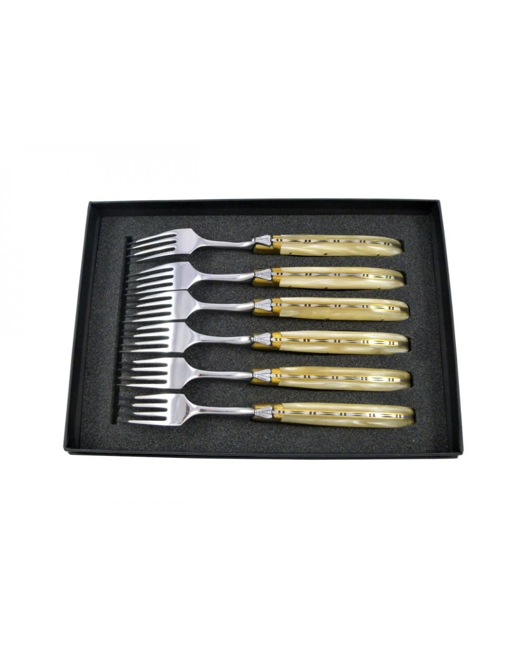 COFFRET 6 FOURCHETTE DE TABLE - LAGUIOLE - MADREPERLA CHAMPAGNE 3 COFFRET 6 FOURCHETTE DE TABLE - LAGUIOLE - MADREPERLA CHAMPAGNE