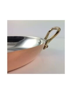 PLAT ROND A POIGNEES - SERVICE TABLE - CUIVRE ETAME -Buyer Boutique plat rond a poignees service table cuivre etame 2