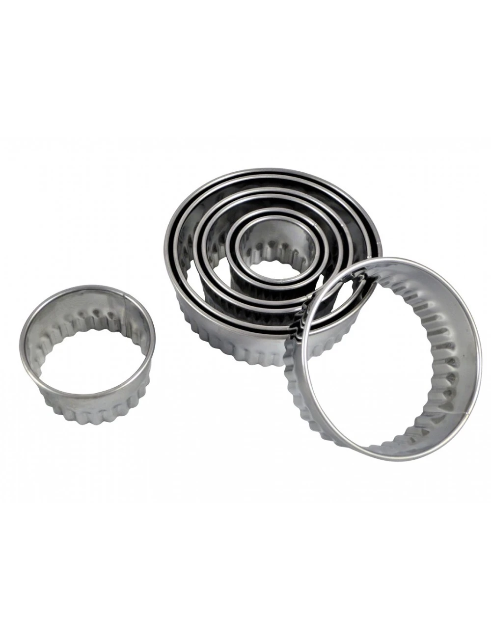 BOÎTE DE 8 DÉCOUPOIRS RONDS CANNELÉS - INOX 4 BOÎTE DE 8 DÉCOUPOIRS RONDS CANNELÉS - INOX – Image 2