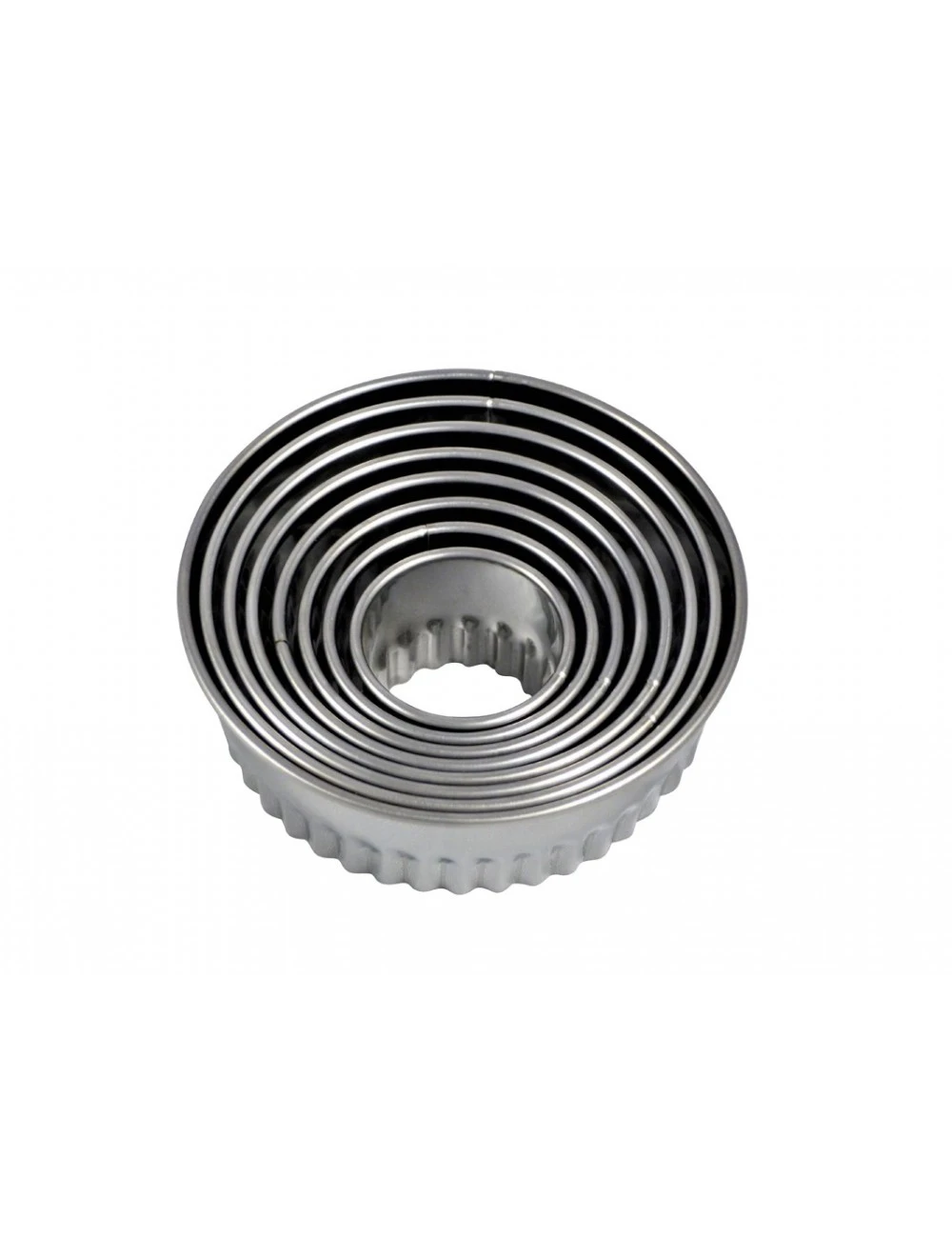 BOÎTE DE 8 DÉCOUPOIRS RONDS CANNELÉS - INOX 3 BOÎTE DE 8 DÉCOUPOIRS RONDS CANNELÉS - INOX