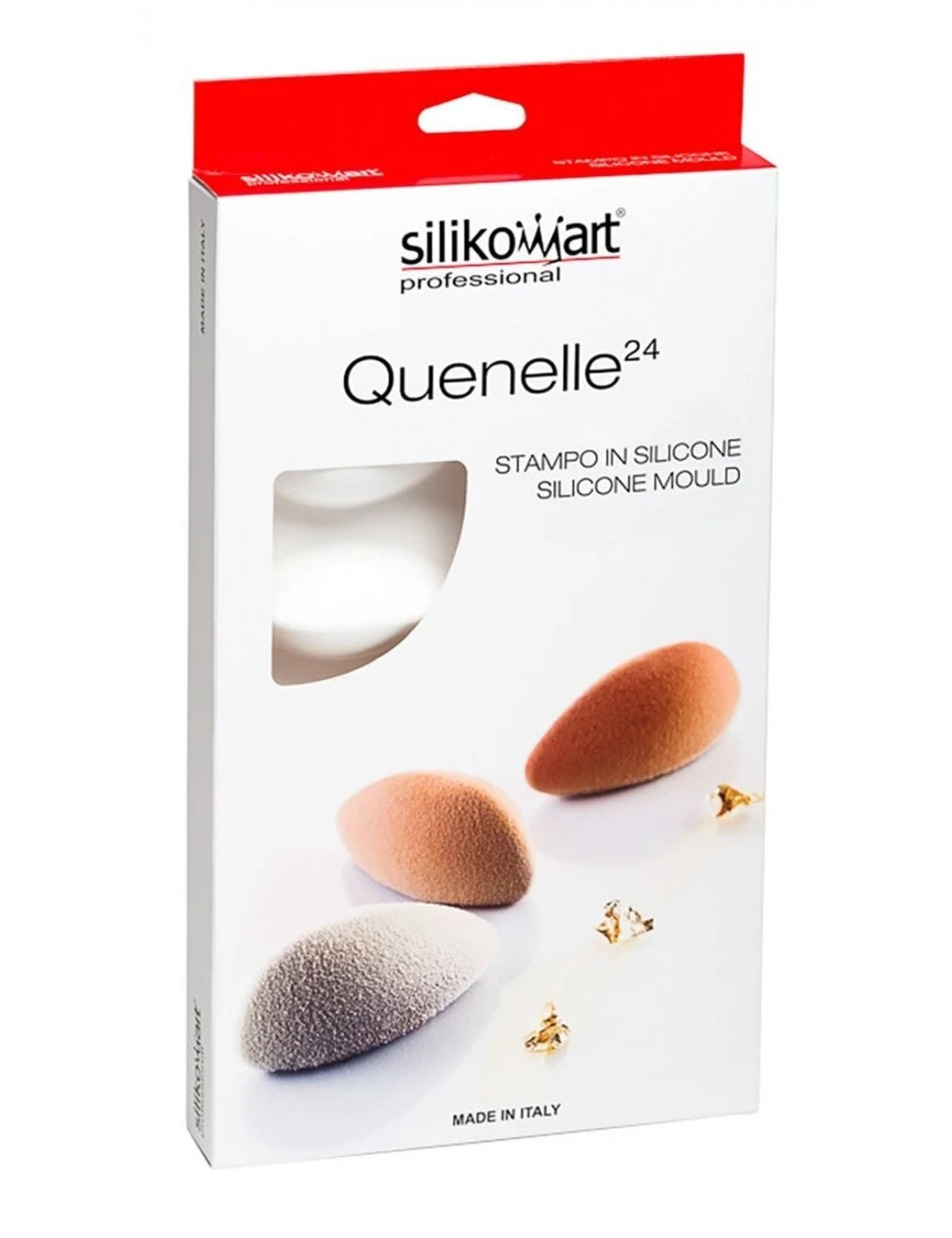 PLAQUE SILIKOMART - 12 QUENELLES 3 PLAQUE SILIKOMART - 12 QUENELLES