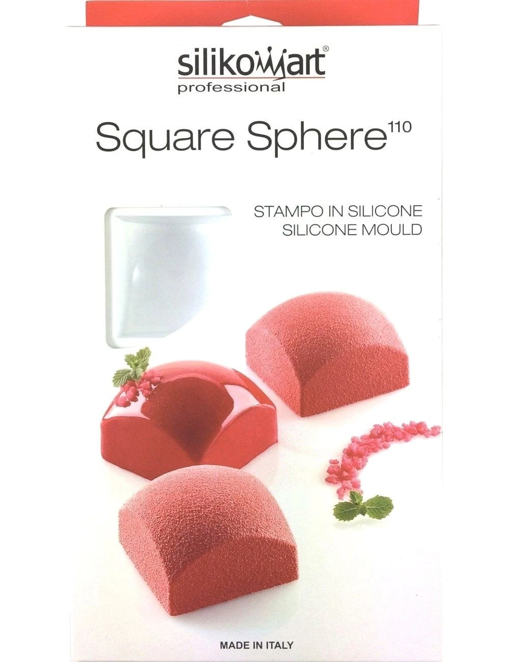 PLAQUE SILIKOMART - 8 CARRES SPHERES 3 PLAQUE SILIKOMART - 8 CARRES SPHERES