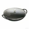 WOK FONTE NOIRE COUVERCLE VERRE DIAMETRE 37