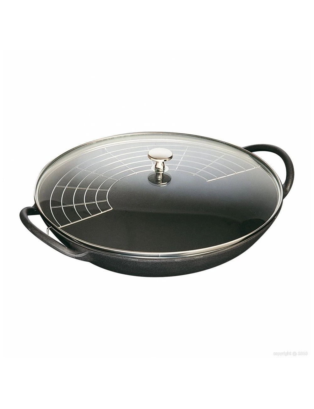 WOK FONTE NOIRE COUVERCLE VERRE DIAMETRE 37 3 WOK FONTE NOIRE COUVERCLE VERRE DIAMETRE 37
